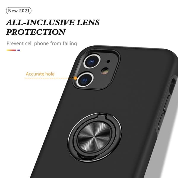iPhone 11 Hybrid Deksel Med Fingerring - Svart