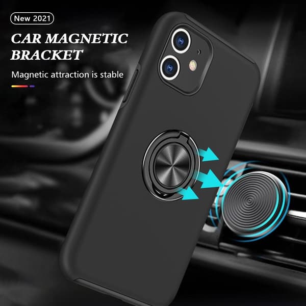 iPhone 11 Hybrid Deksel Med Fingerring - Svart