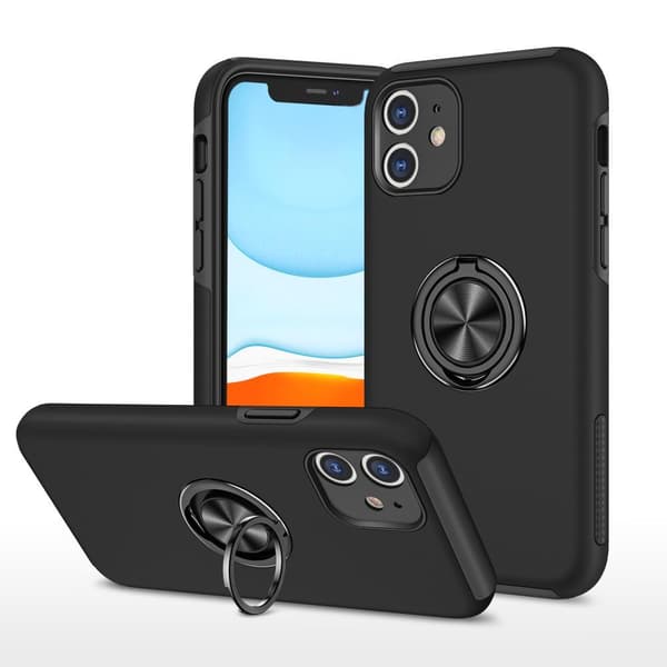 iPhone 11 Hybrid Deksel Med Fingerring - Svart