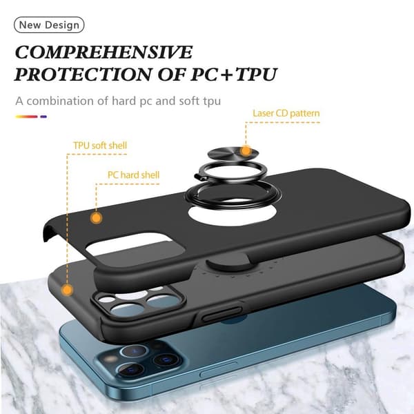 iPhone 12 Pro Max Fingerring Kickstand Hybrid Taske