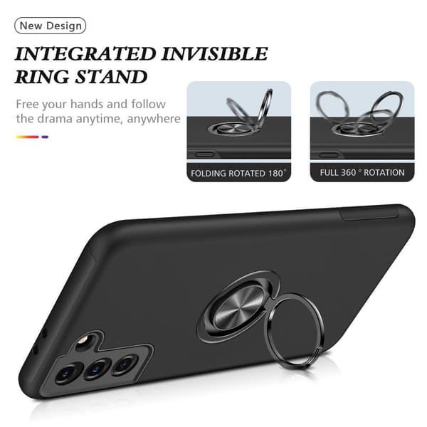 Samsung Galaxy S21 Hybrid skal med Finger Ring - Svart