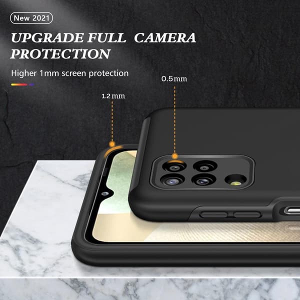 Yhteensopiva Samsung Galaxy A12 sormirengas Kickstand Hybridi-kotelo