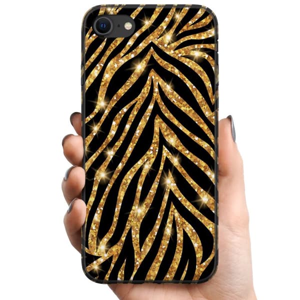Apple iPhone 8 TPU Mobilcover Guld & Glitter