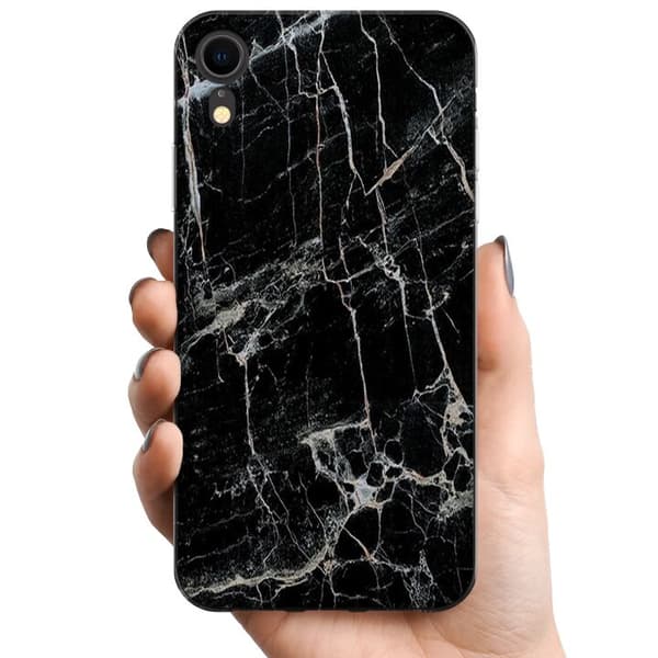 Apple iPhone XR TPU Mobilcover Sort marmor