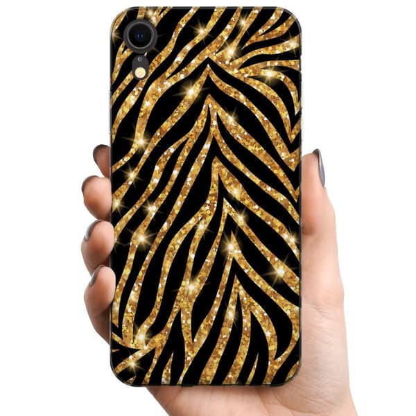 Apple iPhone XR TPU Mobilcover Guld & Glitter