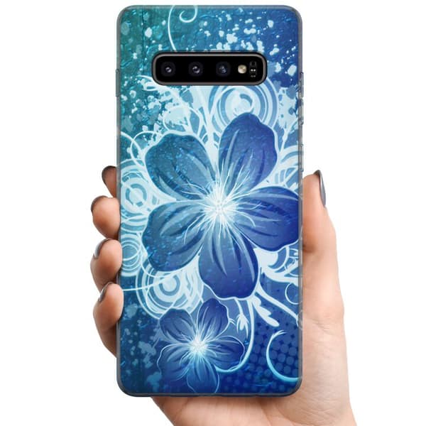 Samsung Galaxy S10+ TPU Mobilskal Blommor