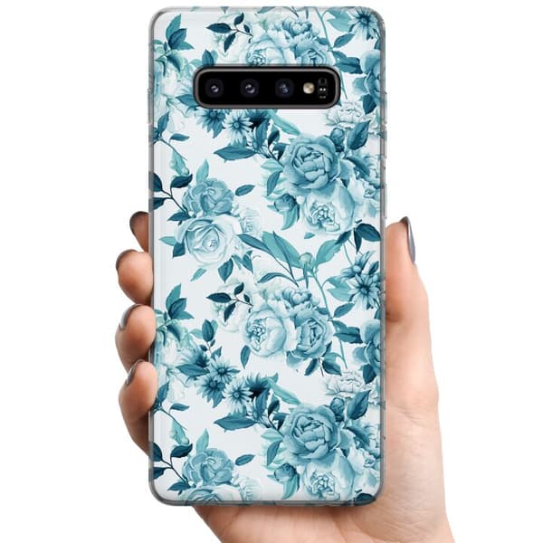 Samsung Galaxy S10+ TPU Mobilskal Blommor