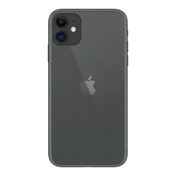 3-pakke iPhone 11 Carbon Fiber Skin Decal Beskyttelsesfilm Tilbage
