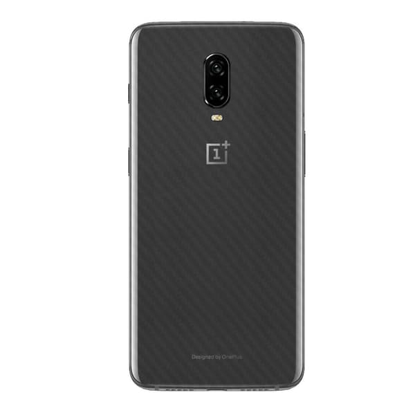 3-pakke OnePlus 6T Carbon Fiber Skin Decal Beskyttelsesfilm Tilbage