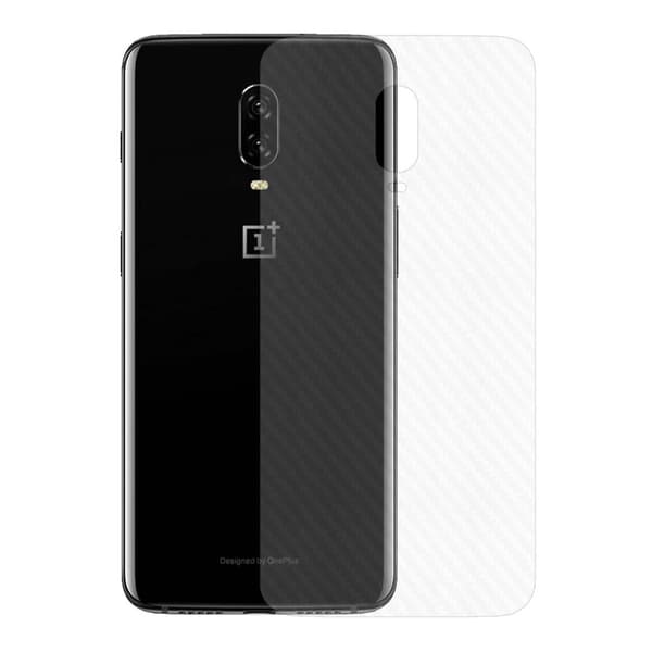 3-pakke OnePlus 6T Carbon Fiber Skin Decal Beskyttelsesfilm Tilbage