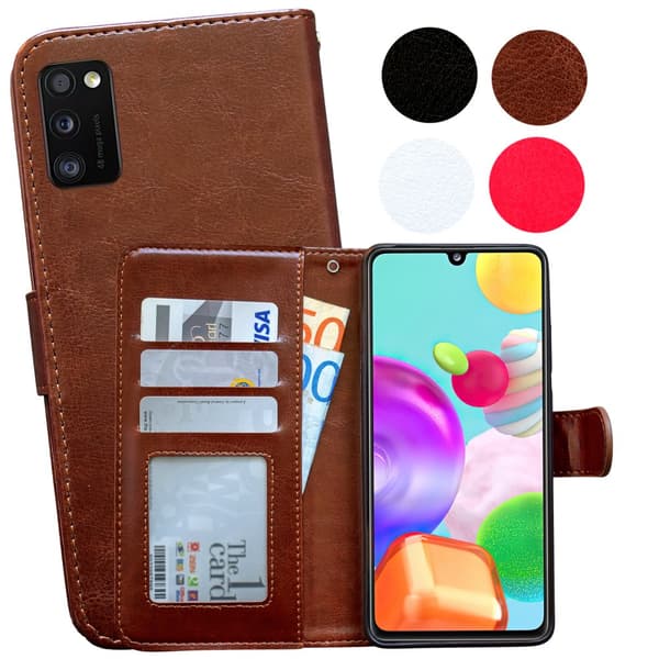 Samsung Galaxy A41 - Nahkakotelo / Suoja Brown