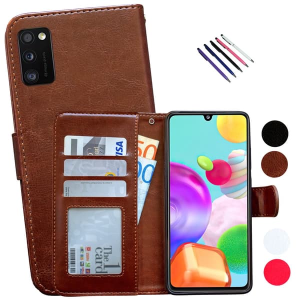 Samsung Galaxy A41 - Læder cover / Beskyttelse Brown