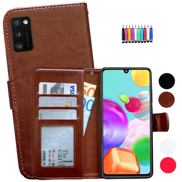 Samsung Galaxy A41 - Læder cover / Beskyttelse Brown