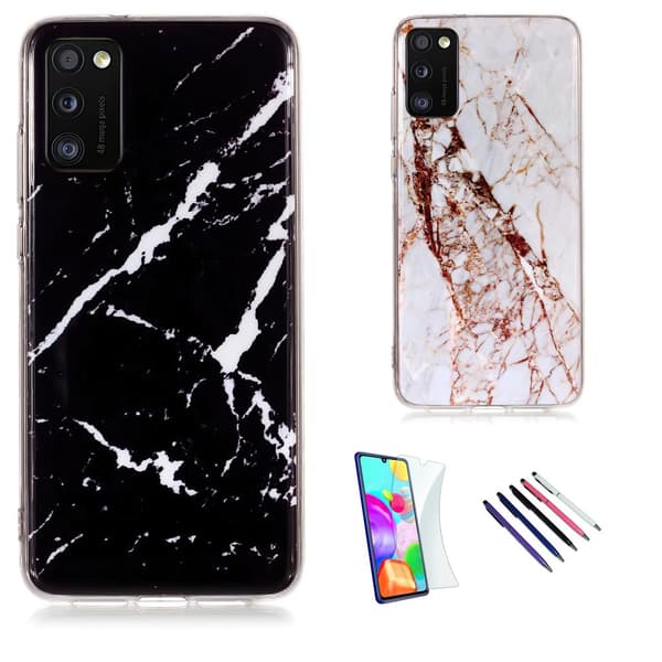 Samsung Galaxy A41 - Cover / Beskyttelse Marble White