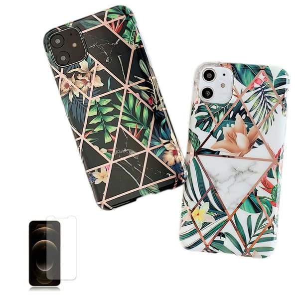 iPhone 12 - Geometric Flower Case White