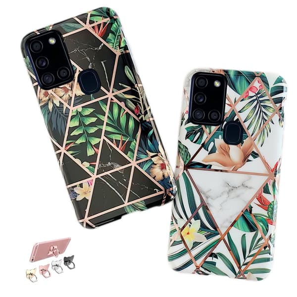 Samsung Galaxy A21s - Geometric Flower Case White