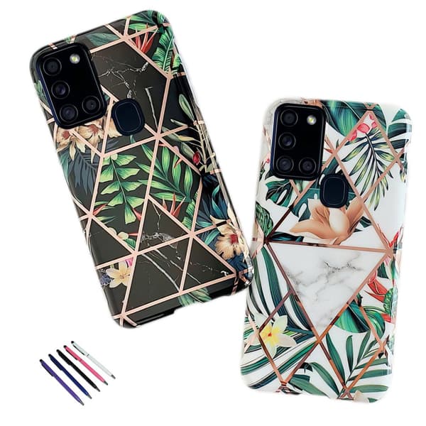 Samsung Galaxy A21s - Geometric Flower Case Black