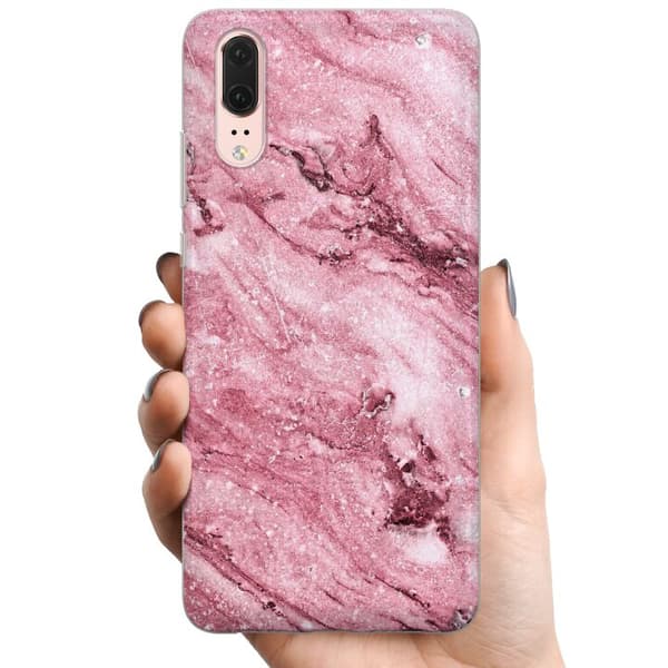 Huawei P20 TPU Mobildeksel Glitrer Marmor
