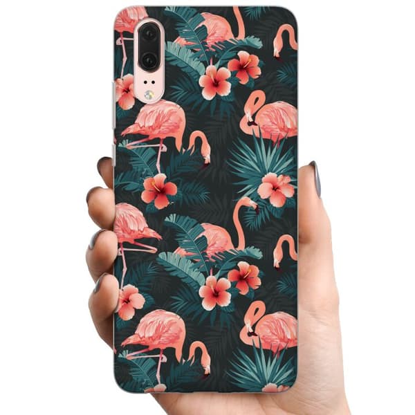 Huawei P20 TPU Mobilcover Flamingo