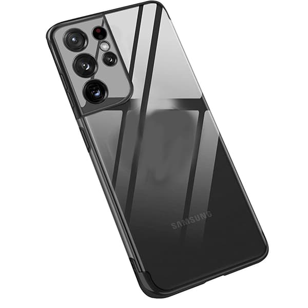 Samsung Galaxy S21 Ultra - Stilsäkert Skal i Silikon (FLOVEME) Svart Svart