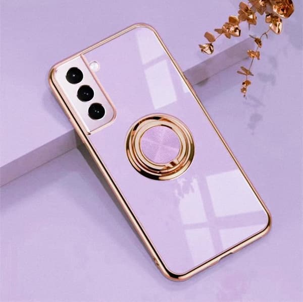â•‘Samsung Galaxy S21 Ultraâ•‘Lyxigt Stilrent skal med ring ställ-funktion Guld