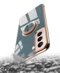 Miniatyrbillede 4 af 4: Luksuriøst stilfuldt case Samsung Galaxy S21 Ultra med ringstativfunktion Guld