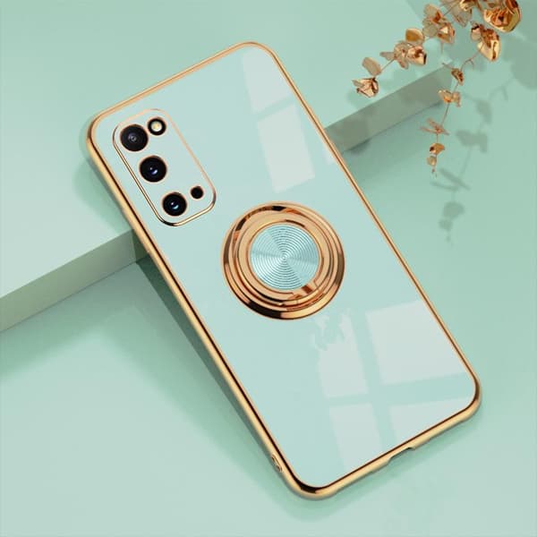 Luksuriøst stilfuldt case Samsung Galaxy S21 Ultra med ringstativfunktion Guld