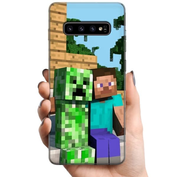 Samsung Galaxy S10+ TPU Mobilcover MineCraft