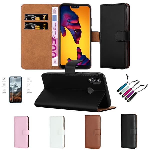 Huawei P20 Lite - Leather Case/Wallet White