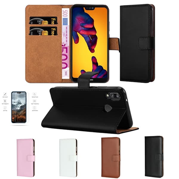 Huawei P20 Lite - Leather Case/Wallet Brown