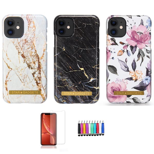 iPhone 11 - Skal / Skydd / Blommor / Marmor