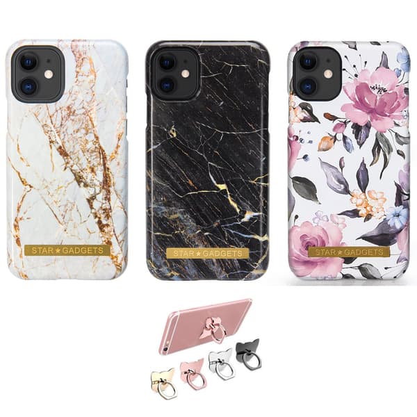 iPhone 11 - Cover / Beskyttelse Flowers / Marble Pink