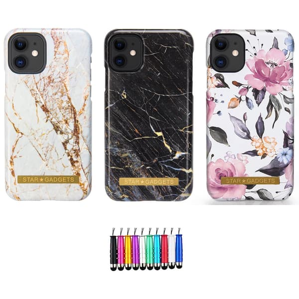 iPhone 11 - Kuori / Suoja Flowers / Marble