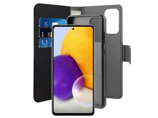 PURO SGA72BOOKC3BLK, Lompakkokotelo, Samsung, Galaxy A72 4G/5G, 17 cm (6.7"), Musta
