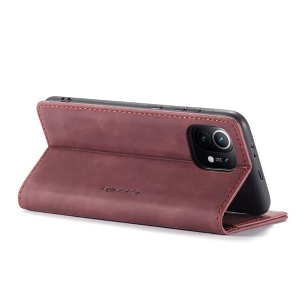 CASEME Plånboksfodral Xiaomi Mi 11 - Vinröd