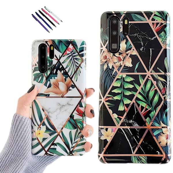 Huawei P30 Pro - Geometric Flower Case Black
