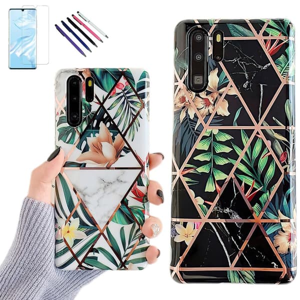Huawei P30 Pro - Geometric Flower Case Black