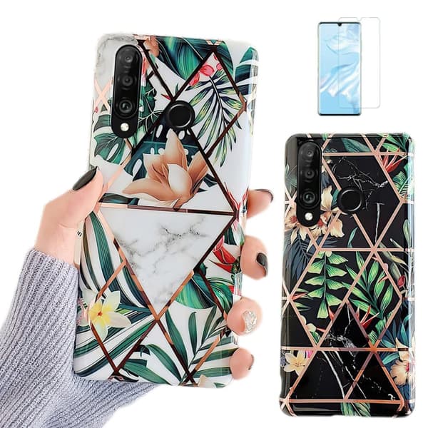 Huawei P30 Lite - Skal / Skydd / Geometriskt White