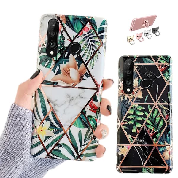 Huawei P30 Lite - Geometric Flower Case White