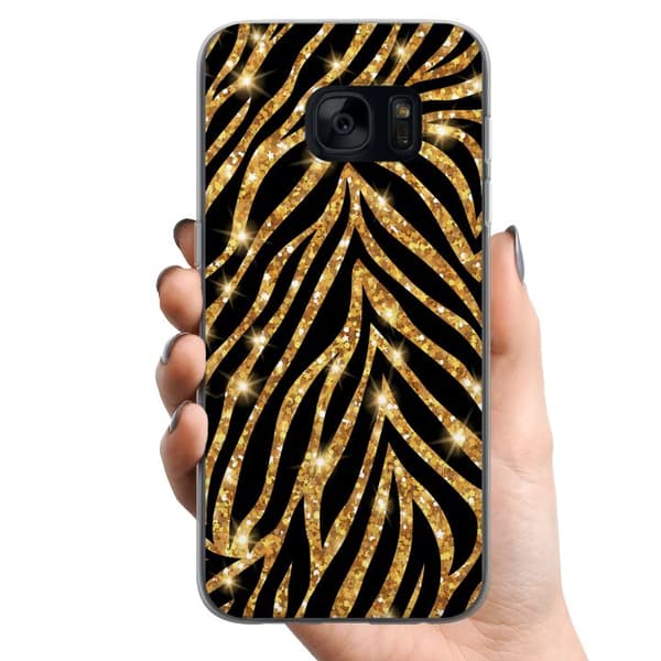 Samsung Galaxy S7 TPU Mobilskal Gold & Glitter