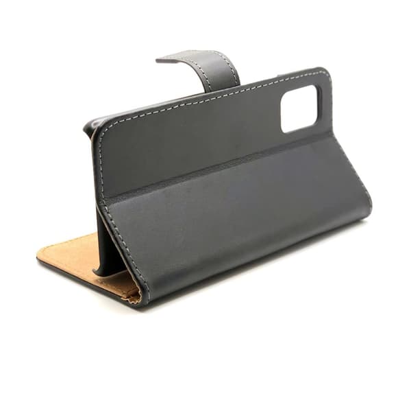SKALO Samsung A02s Flip Cover m. Pung i Ægte Læder