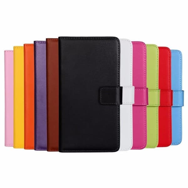SKALO Samsung A02s Flip Cover m. Pung i Ægte Læder