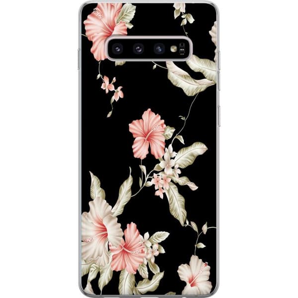 Samsung Galaxy S10+ Kuori / Matkapuhelimen kuori - Kukkakuvio Musta