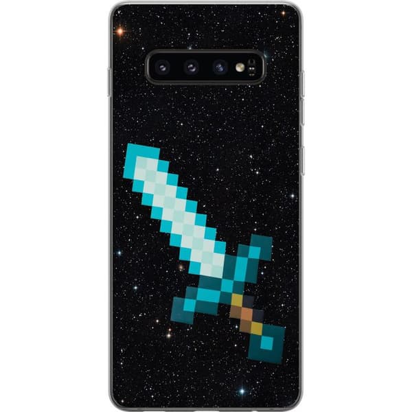 Samsung Galaxy S10 Cover / Mobilcover - Minecraft Sværd