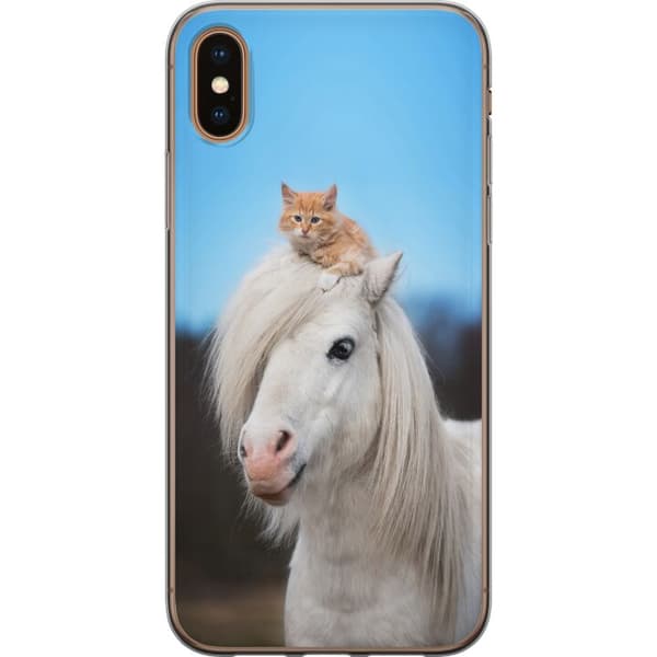 Apple iPhone X Kuori / Matkapuhelimen kuori - Hevonen & Kissan