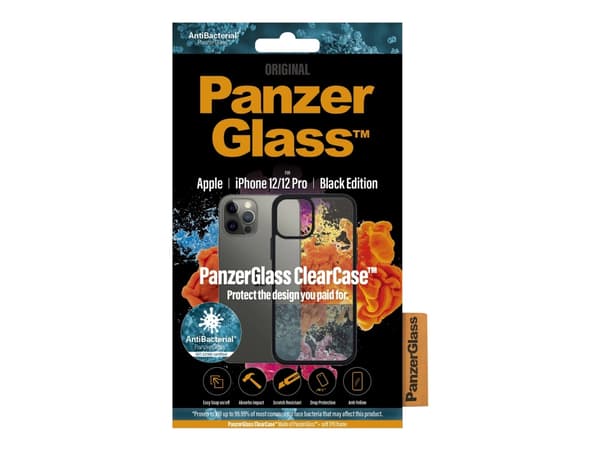 PanzerGlass ClearCase - Black Edition - baksidedeksel for mobiltelefon - herdet glass, termoplast-polyuretan (TPU) - svart, blank - 6.1" - for Apple