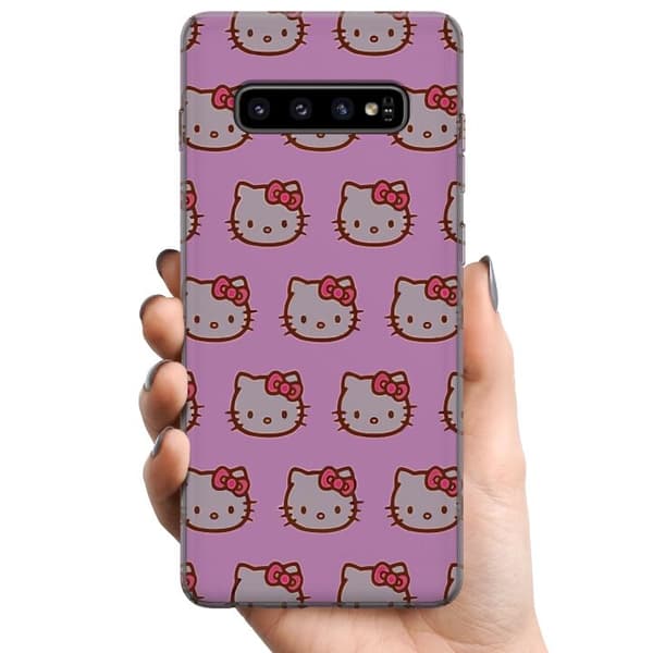 Samsung Galaxy S10 TPU Mobildeksel Hello Kitty