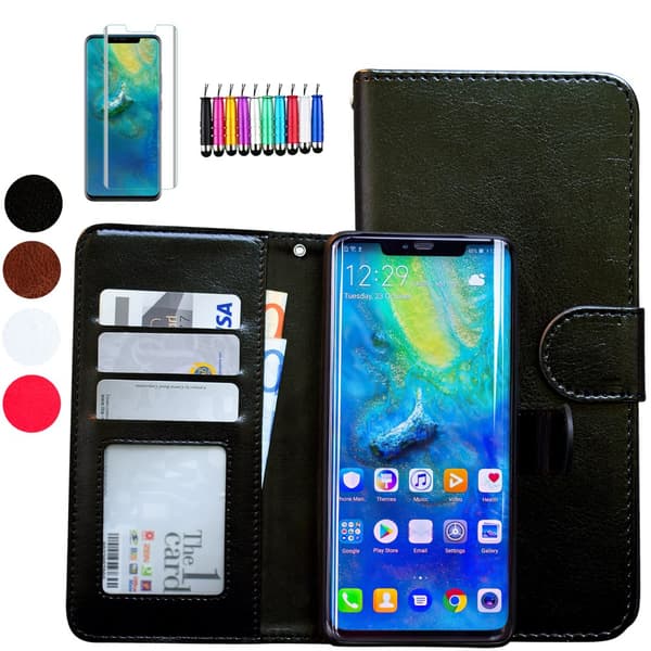 Huawei Mate 20 Pro - Nahkakotelo / Suoja Black