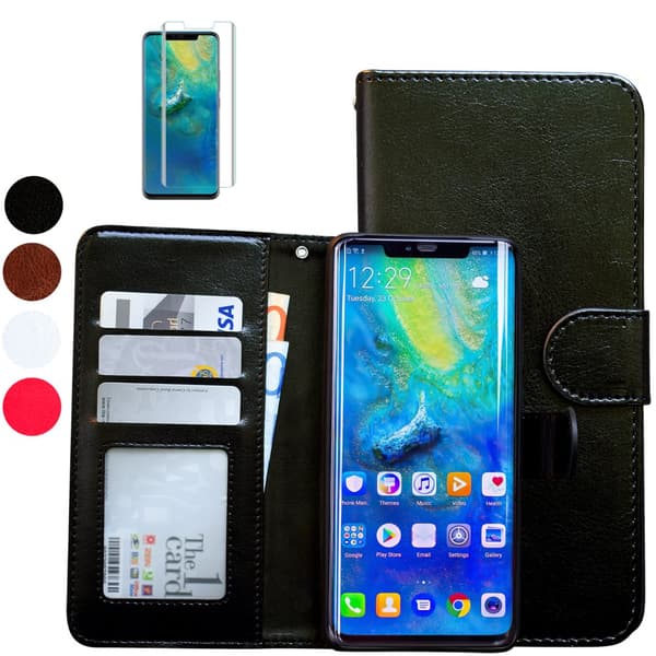 Huawei Mate 20 Pro - Læder cover / Beskyttelse Black