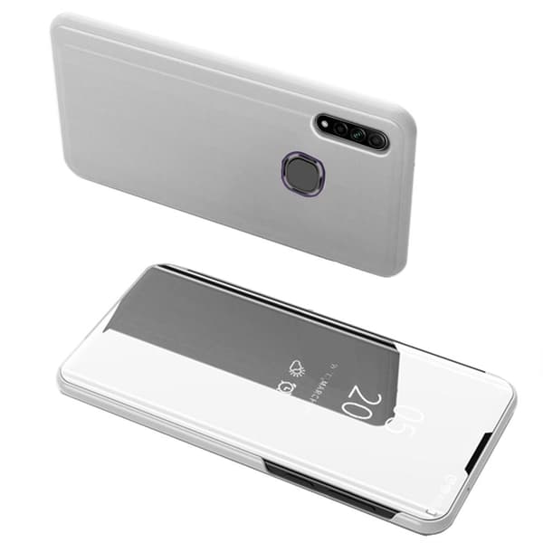Samsung Galaxy A20S - Stilsäkert Smidigt Fodral (LEMAN) Silver Silver